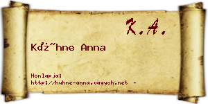 Kühne Anna névjegykártya
