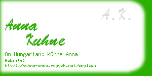 anna kuhne business card