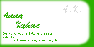 anna kuhne business card